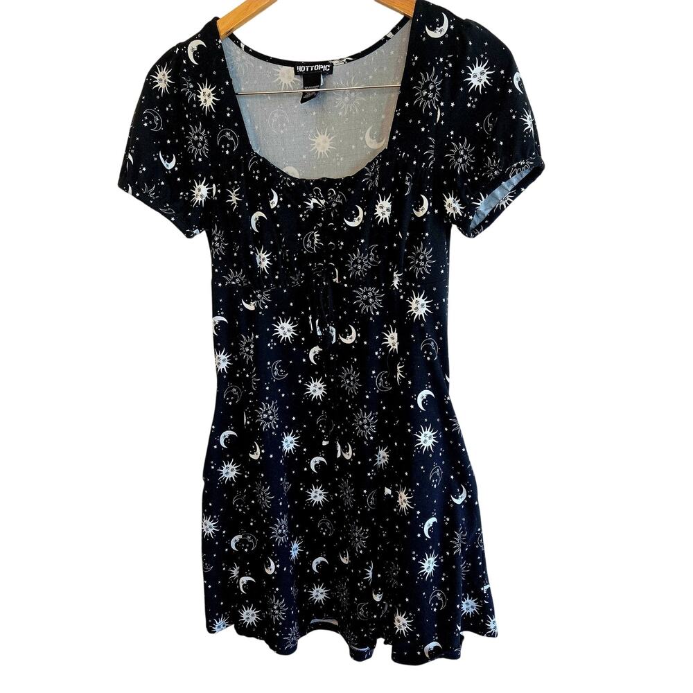 Size XS – Sun Moon Star Empire Waist Mini Dress - Picture 1 of 7